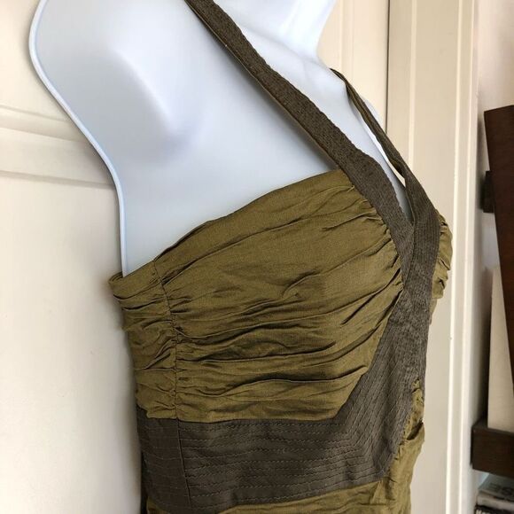 BCBGMAXAZRIA Silk Peridot Simsom Crosstop Cocktail Dress - Picture 3 of 14